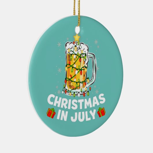 7月の夏のビアクリスマスツリーのクリスマス セラミックオーナメント (右)