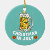 7月の夏のビアクリスマスツリーのクリスマス セラミックオーナメント (正面)