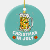 7月の夏のビアクリスマスツリーのクリスマス セラミックオーナメント (裏面)