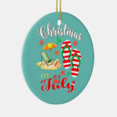 7月の夏のビーチ好きおもしろいのためのクリスマス セラミックオーナメント (右)