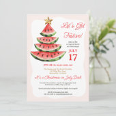 7月の夏の熱帯スイカのクリスマスパーティー 招待状 (スタンド正面)