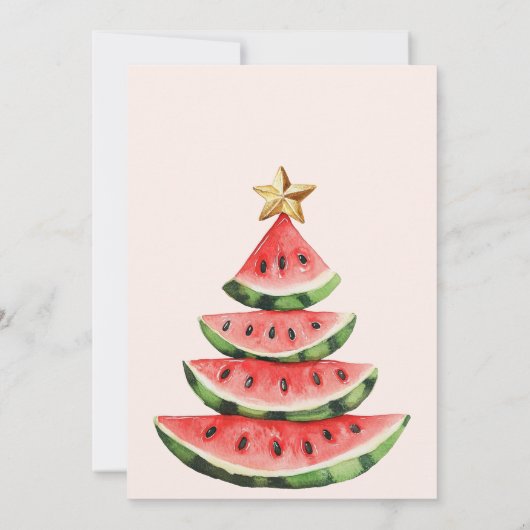 7月の夏の熱帯スイカのクリスマスパーティー 招待状 (裏面)