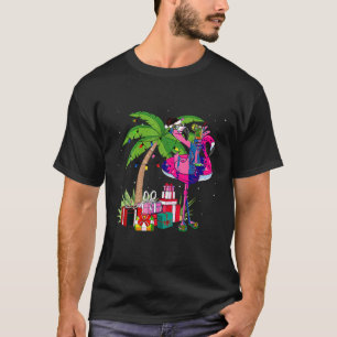 7月の夏のPaの熱帯ピンクのフラミンゴのクリスマス Tシャツ