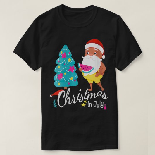 7月の女性のクリスマスTee おもしろい Santa Summer Be Tシャツ (デザイン正面)
