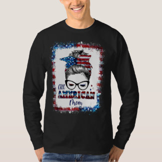 7月の女性4thアメリカ人の母メッシーパン愛国心 tシャツ