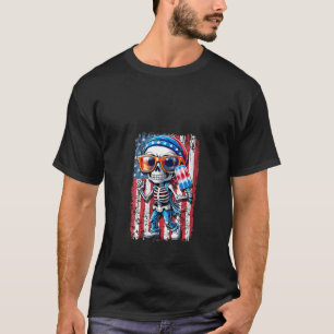 7月の女性4thスケルトンポプシクルサングラスUS Tシャツ