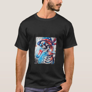 7月の女性4thスケルトンポプシクルサングラスUS Tシャツ