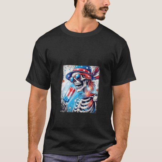 7月の女性4thスケルトンポプシクルサングラスUS Tシャツ (正面)