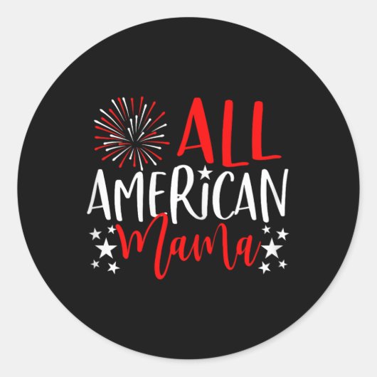 7月の女性4thファミリーマッチングシャツすべてのAmer ラウンドシール (正面)
