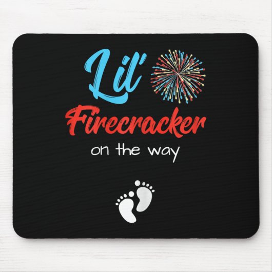 7月の妊娠シャツLil'のFirecrckerのWa マウスパッド (正面)