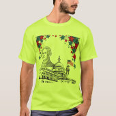 7月の安全グリーンのゴールデンスパーク Tシャツ (正面)