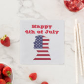 7月の幸い4日、トランプ大統領の旗のシルエット スタンダードカクテルナプキン (インサイチュ)