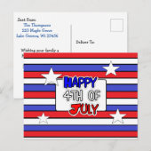 7月の幸せな4日の愛国心 ポストカード (正面/裏面)