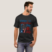 7月の幸せな4日の独立カッコいい日愛国心 Tシャツ (正面フル)