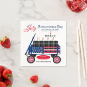 7月の幸せな4日の独立記念日おもしろいパーティー スタンダードカクテルナプキン (インサイチュ)