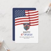 7月の幸せな4日の独立記念日アメリカ国旗 カード (正面/裏面インサイチュ)
