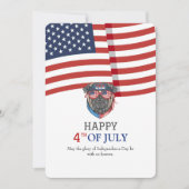 7月の幸せな4日の独立記念日アメリカ国旗 カード (正面)