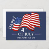 7月の幸せな4日の独立記念日アメリカ国旗 シーズンカード (正面/裏面)