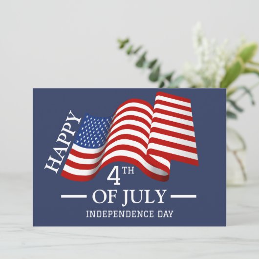 7月の幸せな4日の独立記念日アメリカ国旗 シーズンカード (スタンド正面)