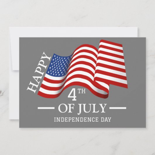 7月の幸せな4日の独立記念日アメリカ国旗 シーズンカード (正面)