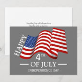 7月の幸せな4日の独立記念日アメリカ国旗 シーズンカード (正面/裏面)