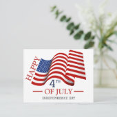 7月の幸せな4日の独立記念日アメリカ国旗 シーズンポストカード (スタンド正面)