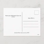 7月の幸せな4日の独立記念日アメリカ国旗 シーズンポストカード (裏面)