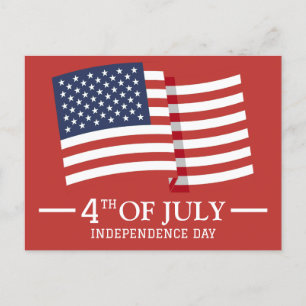 7月の幸せな4日の独立記念日アメリカ国旗 ポストカード