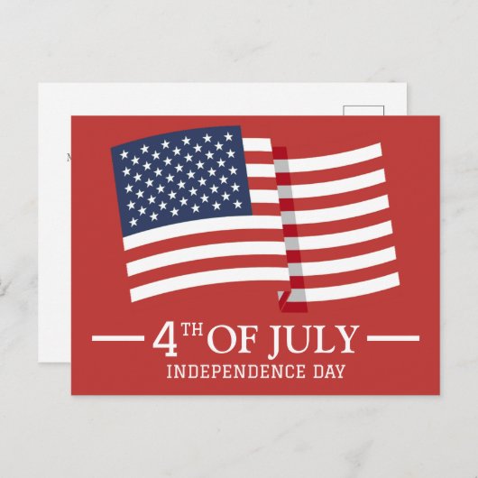 7月の幸せな4日の独立記念日アメリカ国旗 ポストカード (正面/裏面)