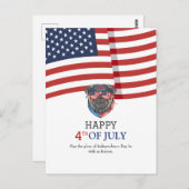 7月の幸せな4日の独立記念日アメリカ国旗 ポストカード (正面/裏面)