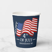 7月の幸せな4日の独立記念日アメリカ国旗 紙コップ (裏面)