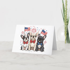 7月の幸せな4日ブルドッグフランスのズ シーズンカード