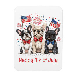 7月の幸せな4日ブルドッグフランスのズ マグネット