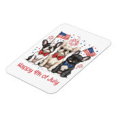 7月の幸せな4日ブルドッグフランスのズ マグネット (左側)