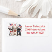 7月の幸せな4日ブルドッグフランスのズ ラベル (インサイチュ)