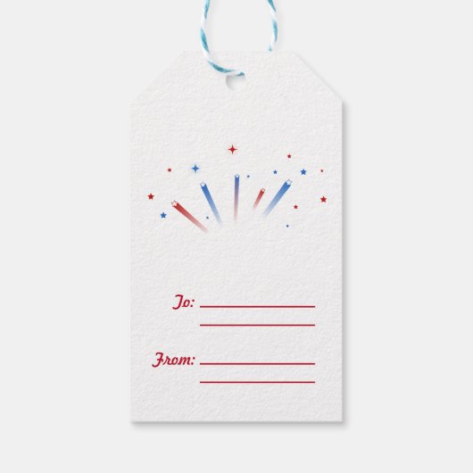 7月の幸せな4thギフトラベル（赤/青グラデーション） ギフトタグ (裏面)
