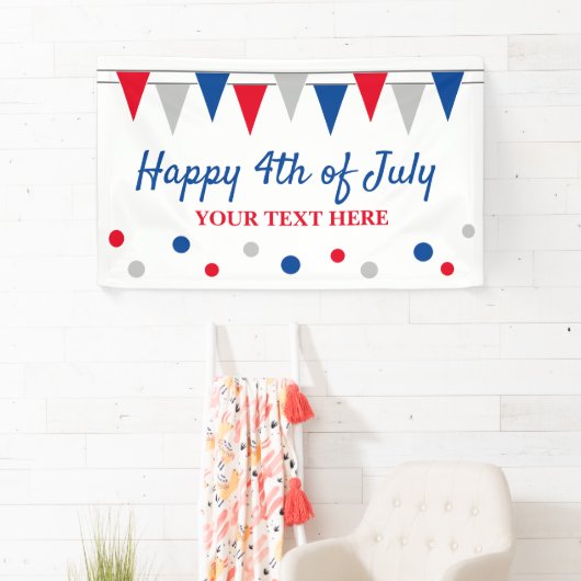 7月の幸せな4thパーティー旗と色付き旗 横断幕 (インサイチュ)
