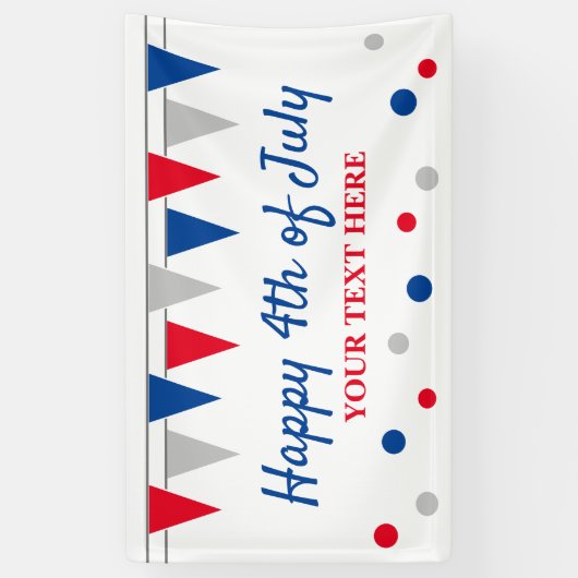 7月の幸せな4thパーティー旗と色付き旗 横断幕 (縦)