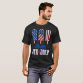 7月の幸せな4thポプシクル赤白青アメリカン tシャツ (正面フル)