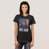 7月の幸せな4thポプシクル赤白青アメリカン tシャツ (正面フル)