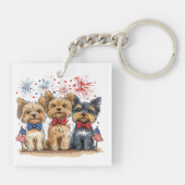 7月の幸せな4thヨークシャーテリアドッグス キーホルダー (裏面)