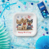 7月の幸せな4thヨークシャーテリアドッグス ペーパープレート (パーティー)