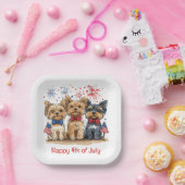 7月の幸せな4thヨークシャーテリアドッグス ペーパープレート (パーティー)