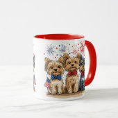 7月の幸せな4thヨークシャーテリアドッグス マグカップ (正面右)