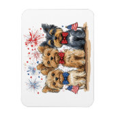 7月の幸せな4thヨークシャーテリアドッグス マグネット (縦)