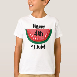 7月の幸せな4th少年スイカT Tシャツ