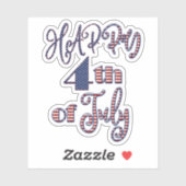 7月の幸せな4th愛国的なスターとストライプ文字 シール (シート)