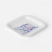 7月の幸せな4th手作りスクリプトw/stars ペーパープレート (傾斜あり)