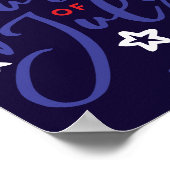 7月の幸せな4th手作りスクリプトw/stars ポスター (角)