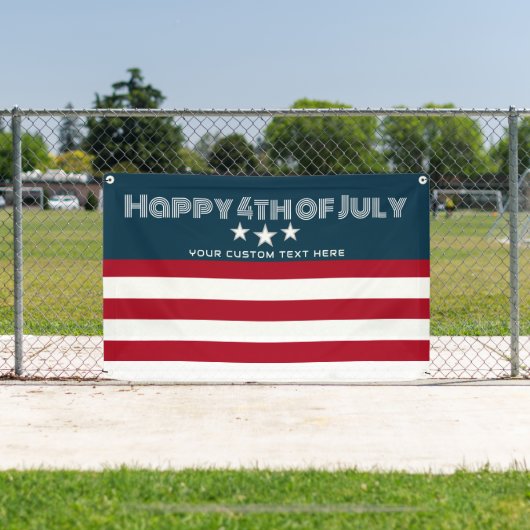 7月の幸せな4th星とストライプパーティー屋外 横断幕 (インサイチュ)